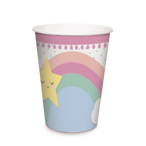 8 VASOS PAPEL ARCOIRIS