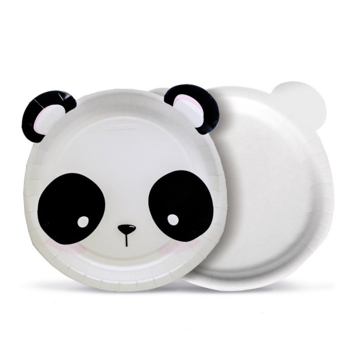 8 PLATOS PAPEL PANDA